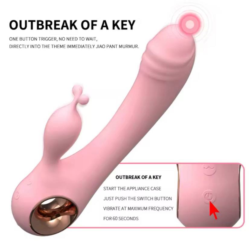 VIBRADOR RABBIT LUXURY DOBLE ESTIMULACIÓN CON AGARRE