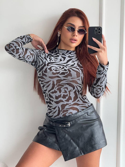BODY GRIS MANGA LARGA